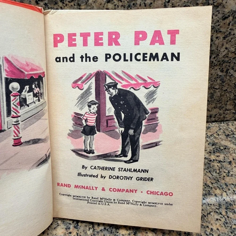 VTG 1948 Peter Pat And The Policeman Stahlmann Rand McNally Hardcover Book